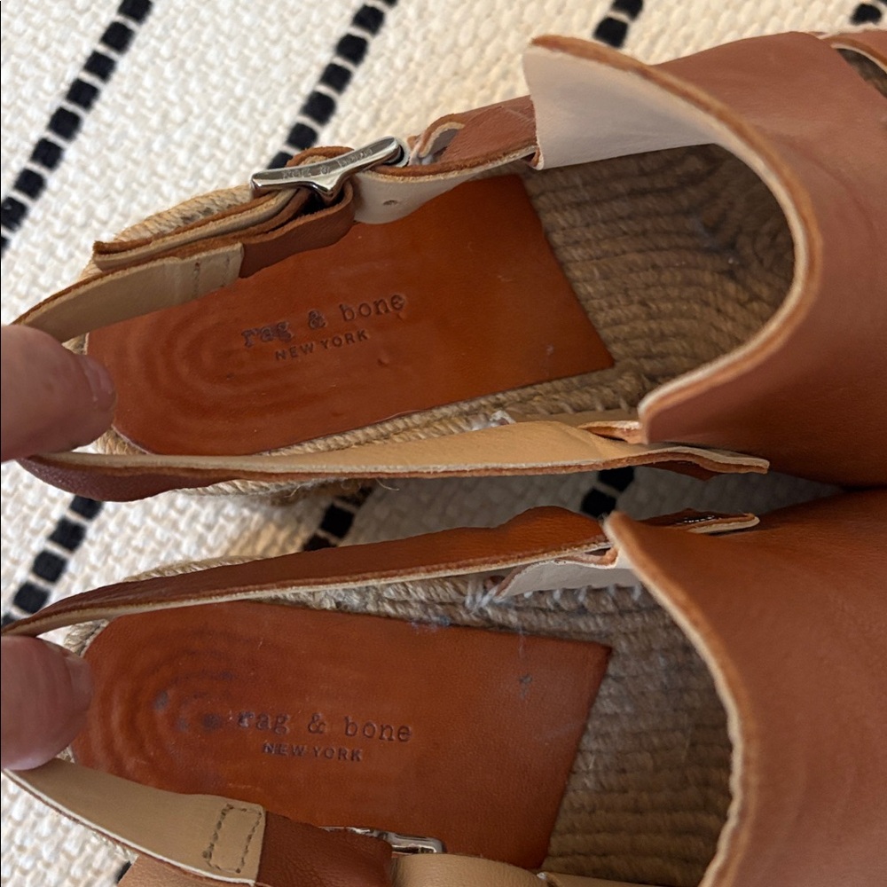 Rag & Bone Brown Leather Espadrille Sandals - Picture 3 of 6